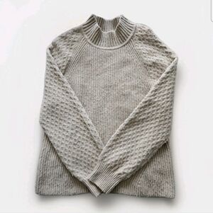 Calvin Klein Cream Textured Mock Neck Sweater